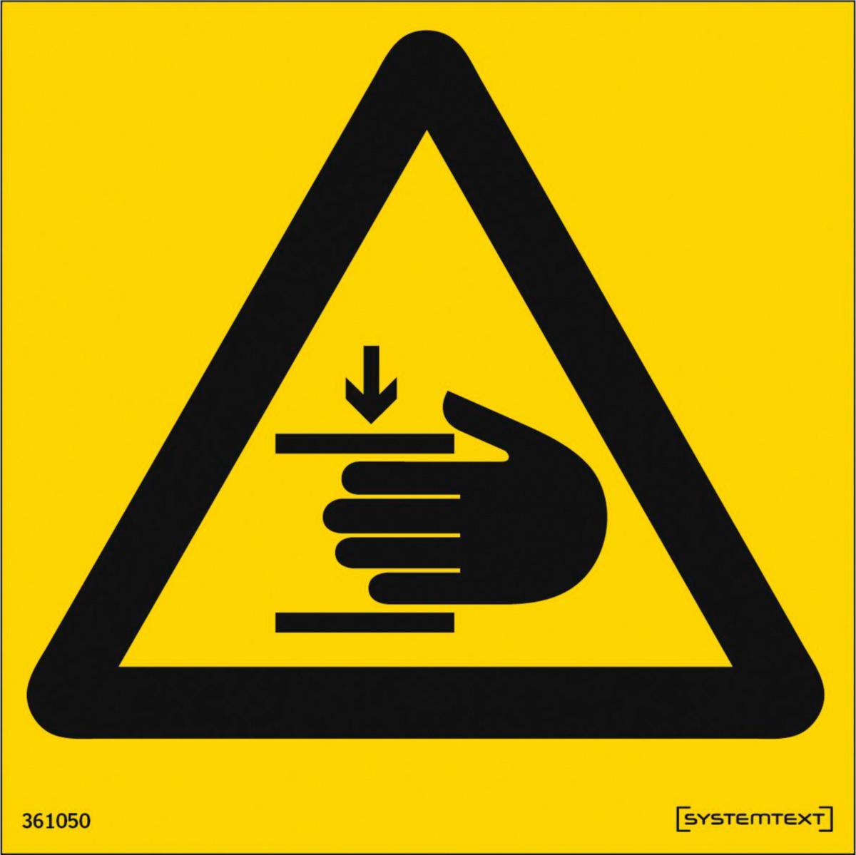 Skylt "Varning Klämrisk" Dekal - DEKAL "VARNING KLÄMRISK" 80X80 MM
