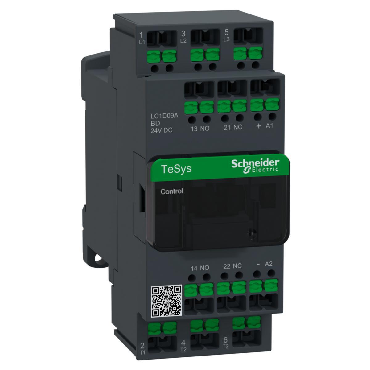 Kontaktor LC1D DC spole 9-38A Snap-in - KNTKR DECA 9A 24V DC SNAP-IN LC1D09ABD