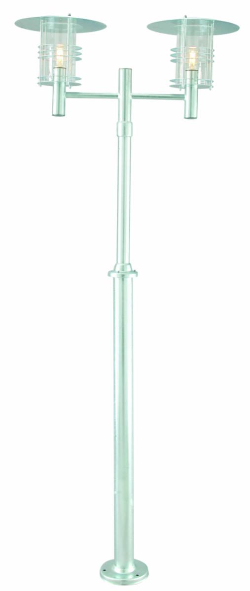 Stolparmatur Stockholm Big, 281/283 - STOLPE 283GA STOCKHOLM GALV 2X100W E27 IP54 (2 DELAR)