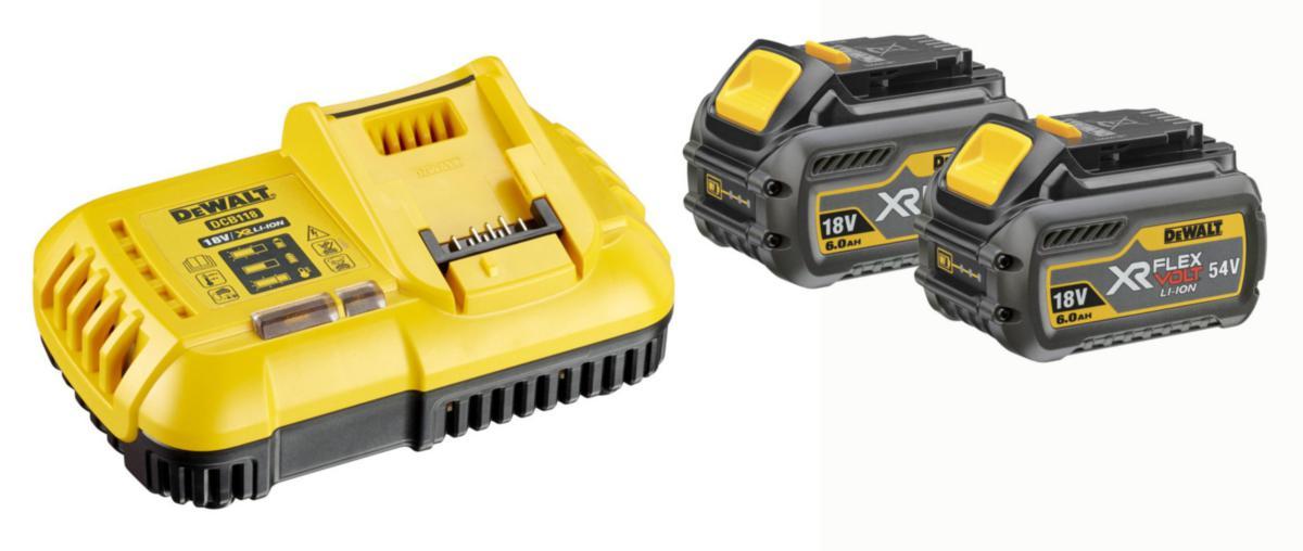 Batteri + laddare DEWALT DCB118T2 - BATTERIKIT DEWALT DCB118T2 54V FV LADDARE DCB118+2X 6.0AH