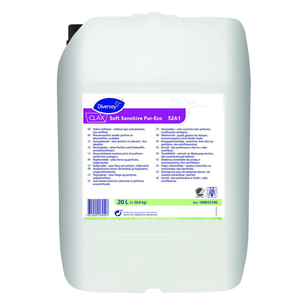 Sköljmedel Clax Soft Sensitive Pur-Eco - CLAX SOFT SENSITIVE PUR-ECO SKÖLJMEDEL 20L