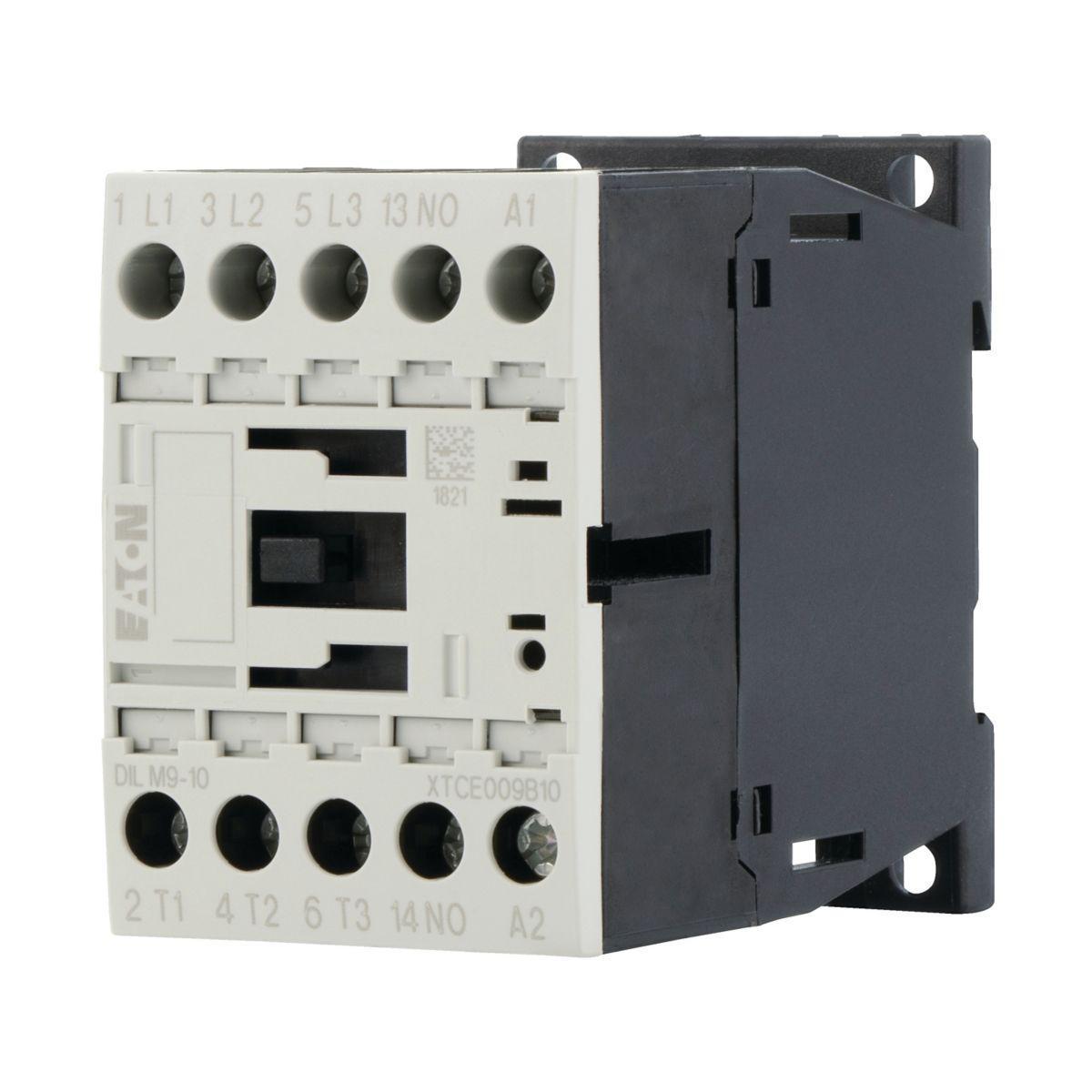 Kontaktor 3-polig 3-90 kW DILM7-DILM38, med inbyggd hjälpkontakt , Växelspänningsmanöver - KONTAKTOR 1NO,4KW,9A DILM9-10(230V50HZ,240V60HZ)