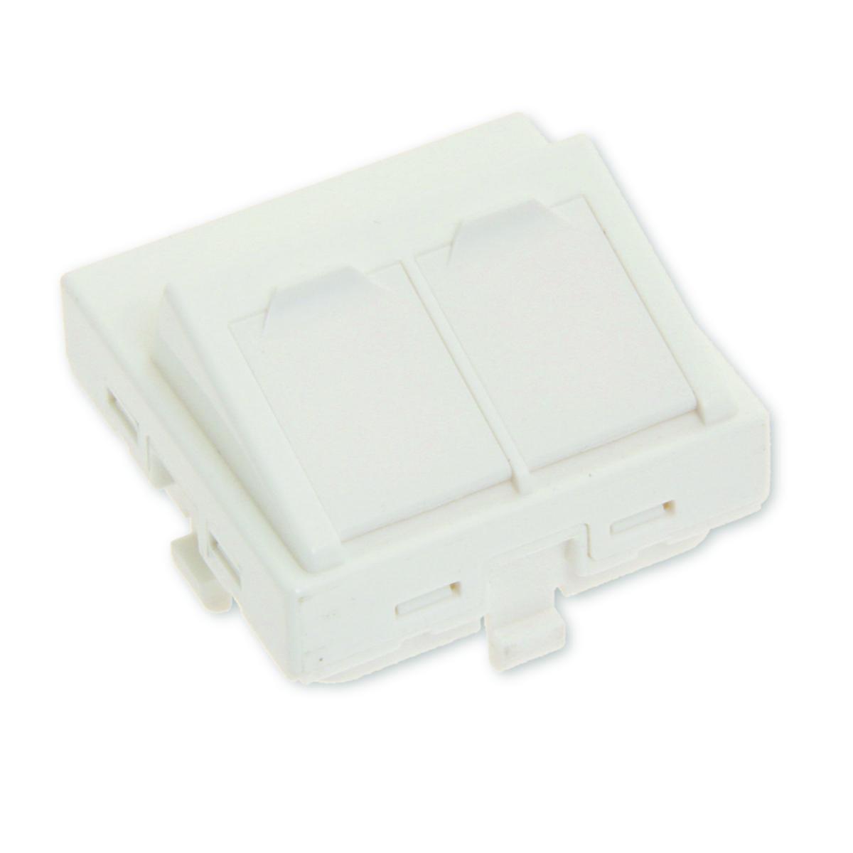 Centrumplatta 2xRJ45 Mosaik - MOSAIK LOCK 45X45 2XKEYST. 16A-00-08WT