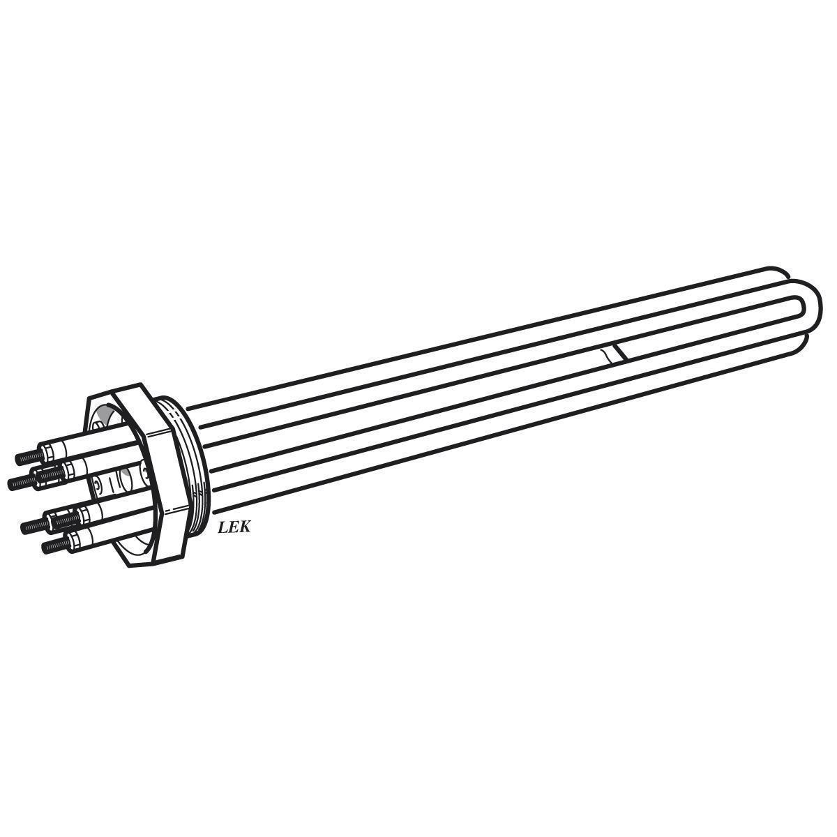 Elpatron IU39,310 och 311 NIBE för elvattenvärmare - IU 39 NIBE ELPATRON 6000W, 230/400V, R50, 390MM