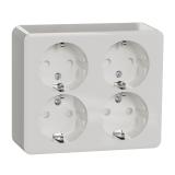 Vägguttag Exxact utanpåliggande jordad snabbanslutning