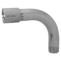 Böj 90° m.muff, rostfria, R-226, EN 1.4404