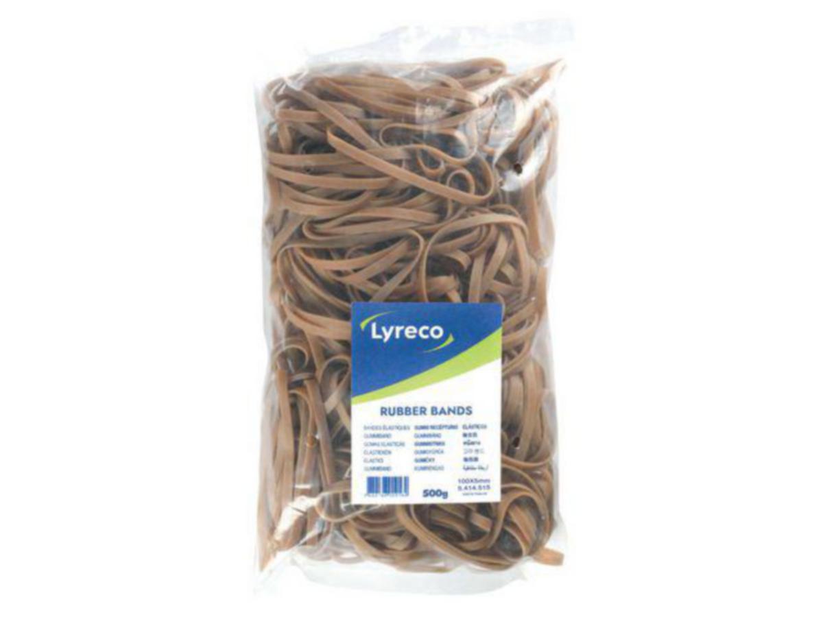 Gummiband 100x5mm Bruna - GUMMIBAND LYRECO 100X5MM BRUNA, CA 300 ST