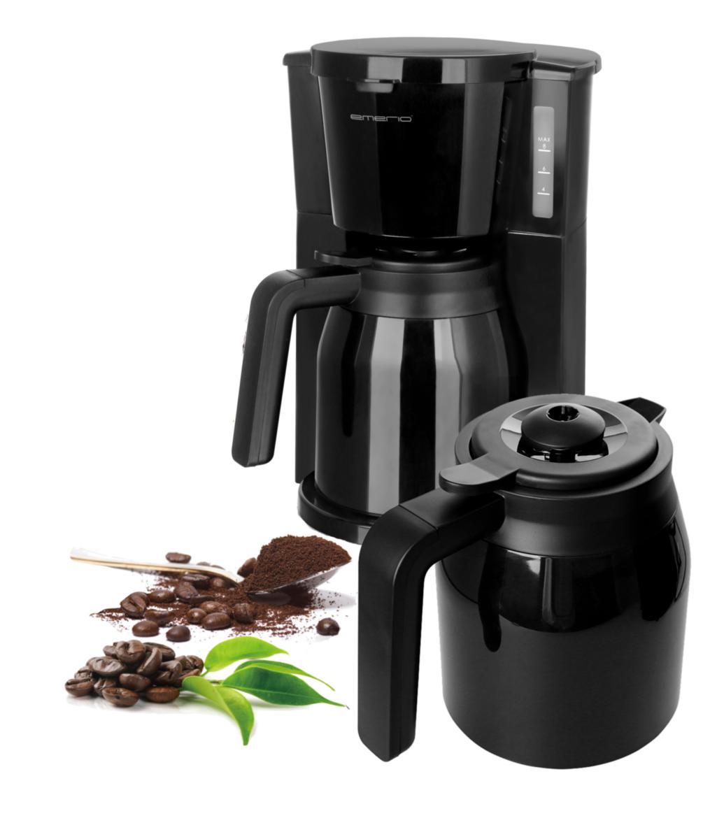 Kaffebryggare, 2x1 l - KAFFEBRYGGARE 2 X TERMOSKANNOR 1 L 900 W SVART EMERIO
