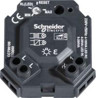 Dosdimmer, universal för LED, glödljus, halogenlampor 230 V, lågvoltshalogen, 4-100 W, Schneider, inkl impulsfjädrar