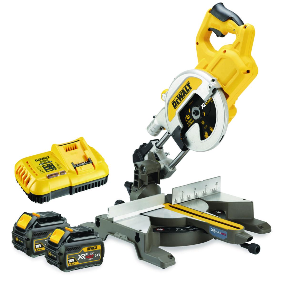 Kap-/gersåg DEWALT DCS777T2 - KAP-/GERSÅG DEWALT DCS777T2 54V 216MM KAP-/GERSÅG 2X6.0AH