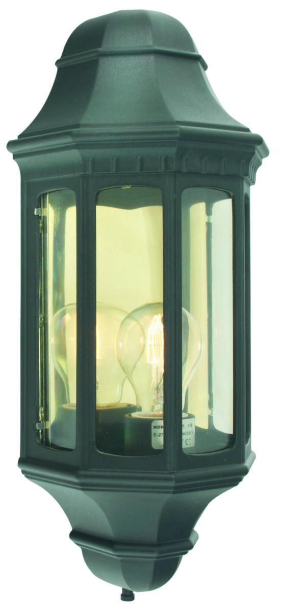 Väggarmatur Genova 170 IP 44 Klass II i gjutet aluminium - VÄGGARMATUR 170 GENOVA SVART 60W E27 IP43
