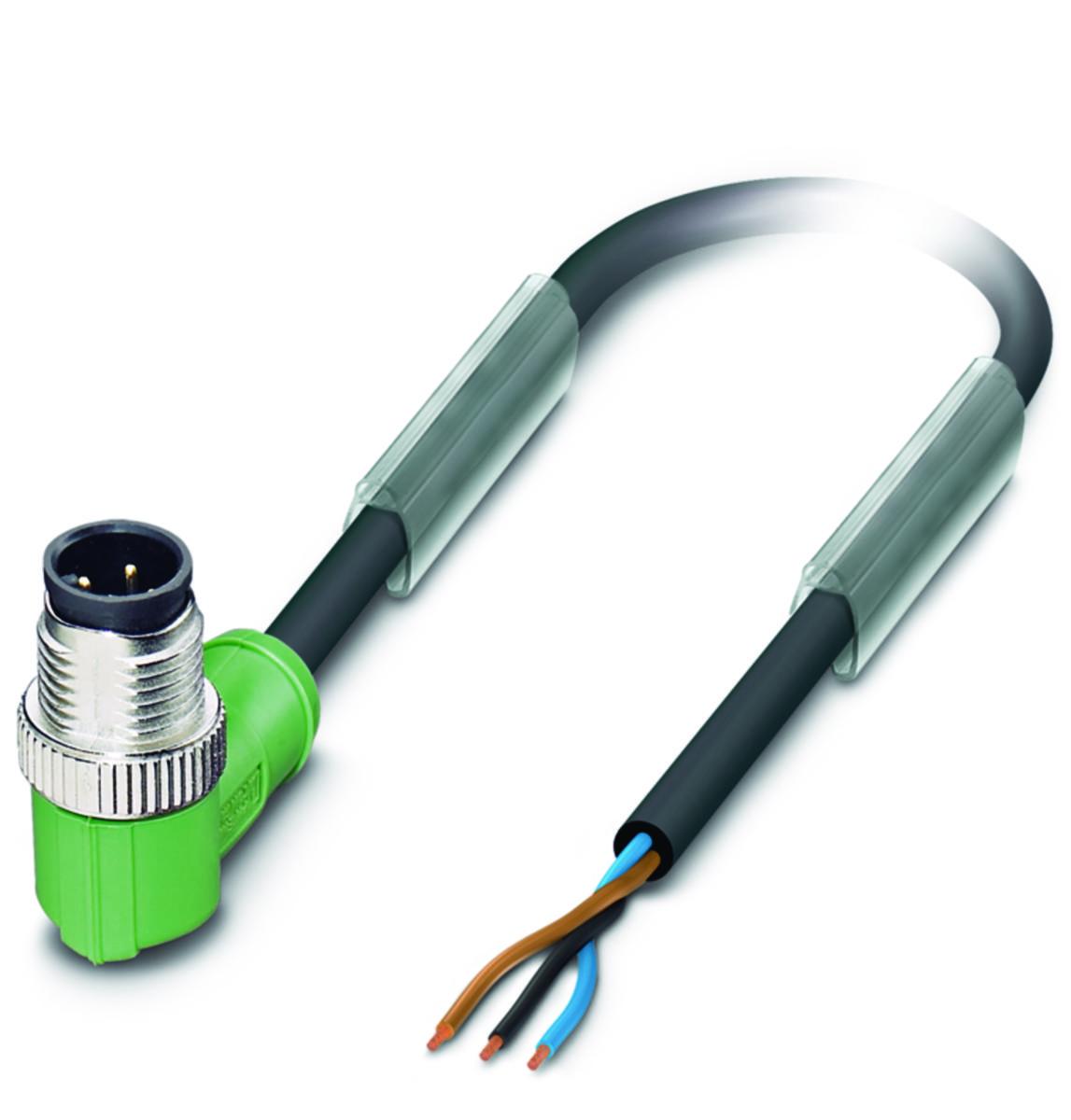 Kablage öppen M12 hane - GIVARKABLAGE M12 3POL HANE 5M SAC-3P-M12MR/5.0-PUR