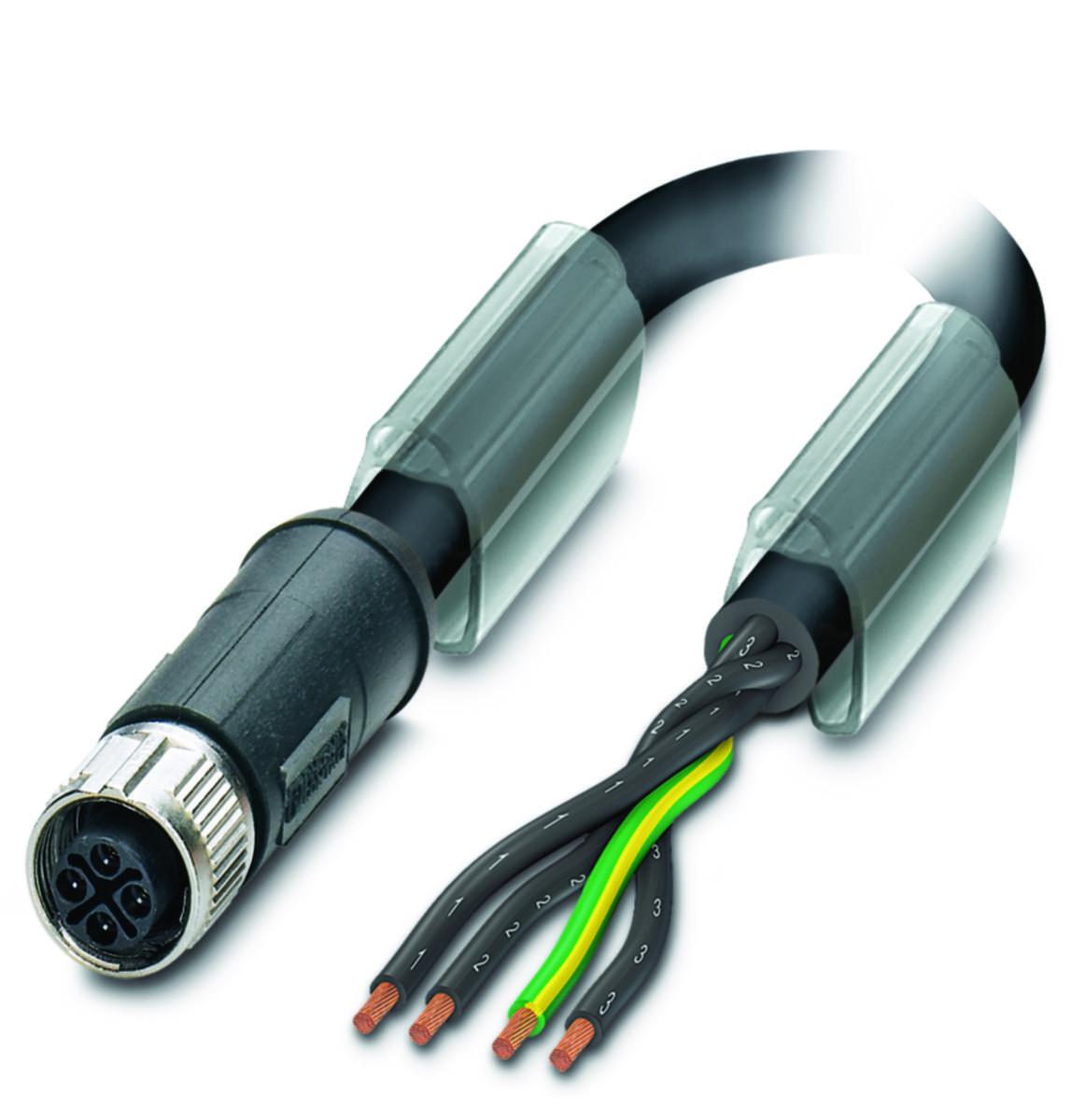 Kablage M12 Power S-kod - M12 S-KOD RAK HONA 2M PUR SAC-4P- 2.0-PUR/FSS PE