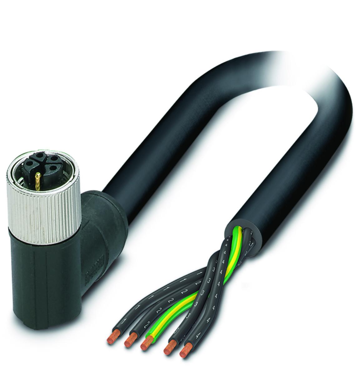 Kablage M12 Power K-kod - M12 K-KOD VINKLAD HONA 5M PUR SAC-5P- 5.0-PUR/M12FRK PE