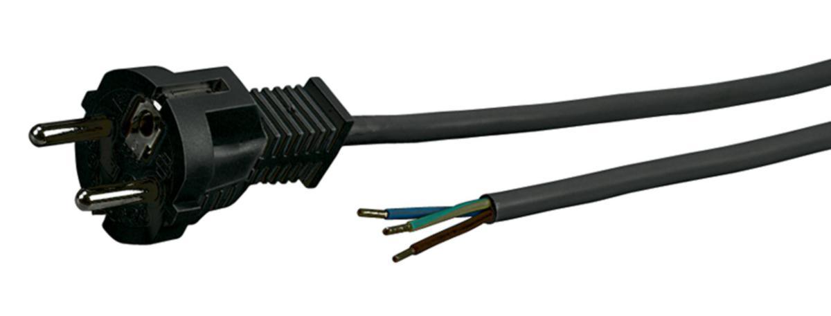 Sladd med rak stickpropp & en fri ände - SLADDSTÄLL KL1 RAK SVART H05RR-F 3G1,5 2,5M SVART