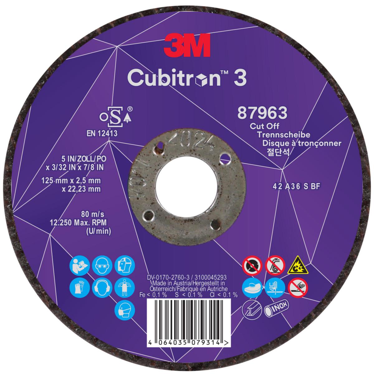 Kapskiva 3M Cubitron 3 Typ 42 - KAPSKIVA 3M CUBITRON 3 125X2,5X22,23 T42
