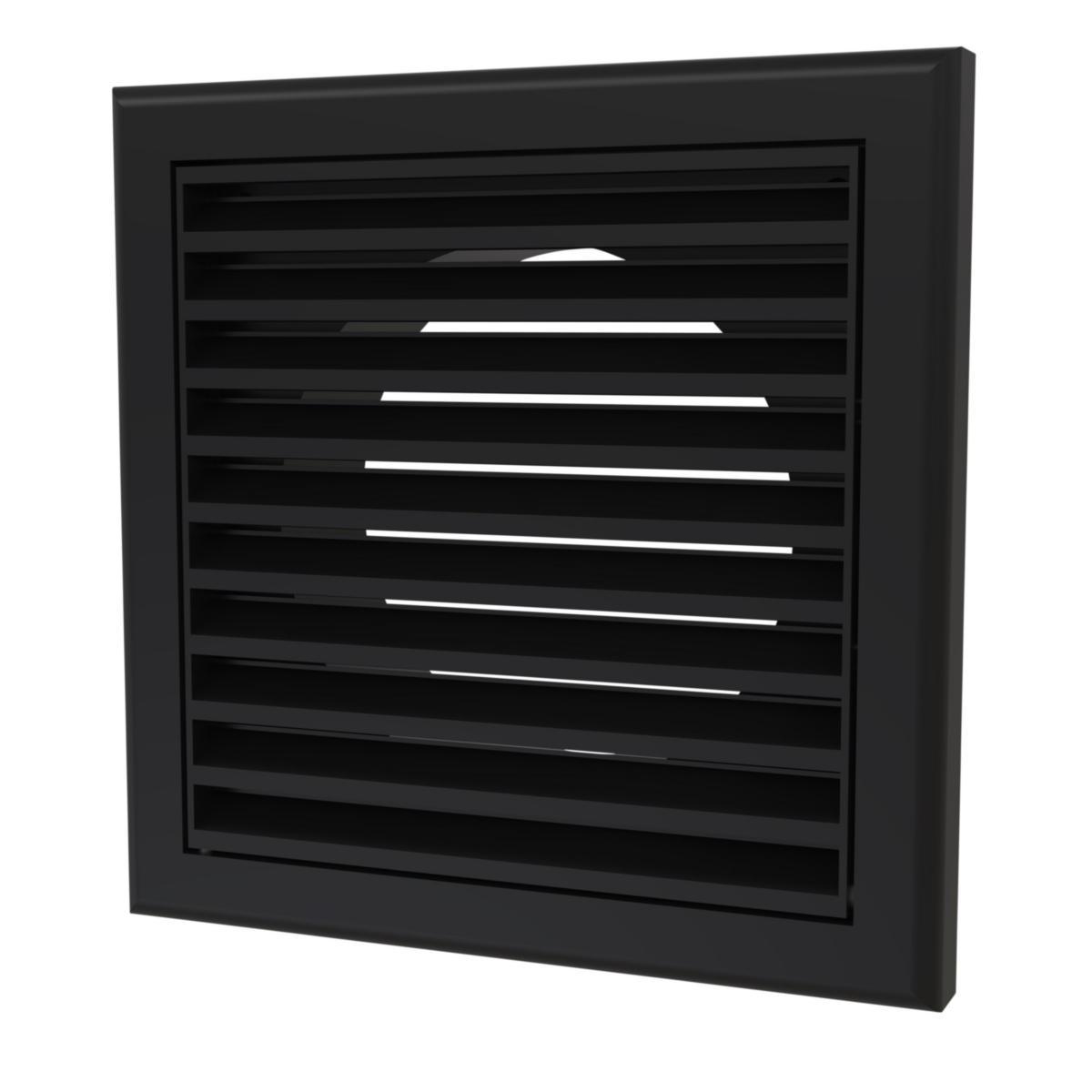 Ventilgaller PS, med stos, Flexit - GALLER PS100 FLEXIT FYRKANT SVART Ø100 154X154MM