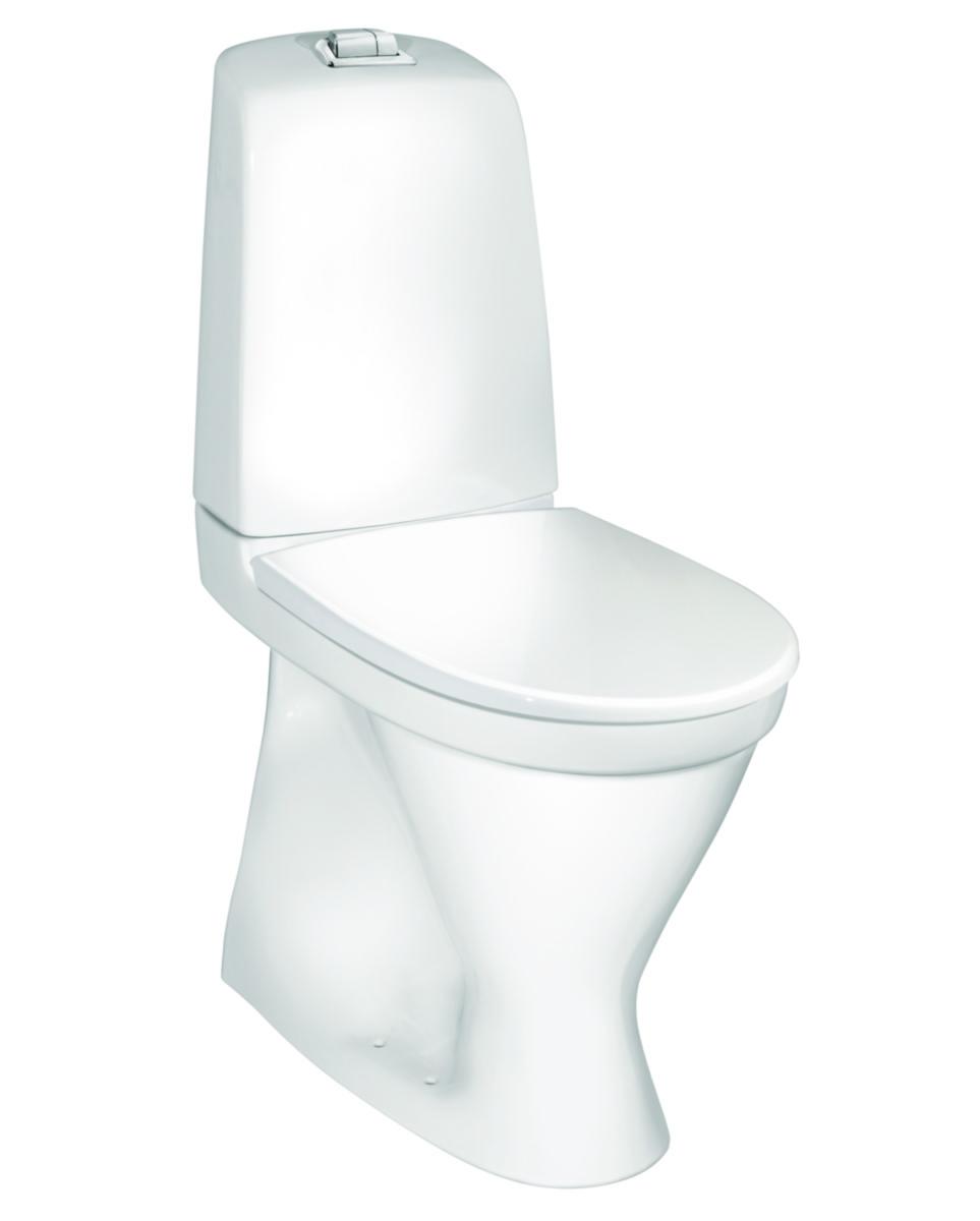 WC-stol, dolt S-vattenlås, Hygienic Flush 1546 Nautic, GBG, förhöjd - WC NAUTIC 1546 HF GBG S-LÅS 2/4L FÖRHÖJD, UTAN SITS SKRUV