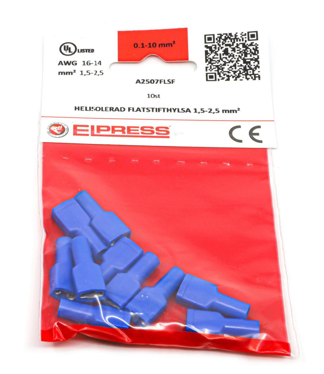 Flatstifthylsa helisolerad, konsument FP - FLATSTIFTHYLSA ISOL 1.5-2.5 (10ST). A2507FLSF-CP