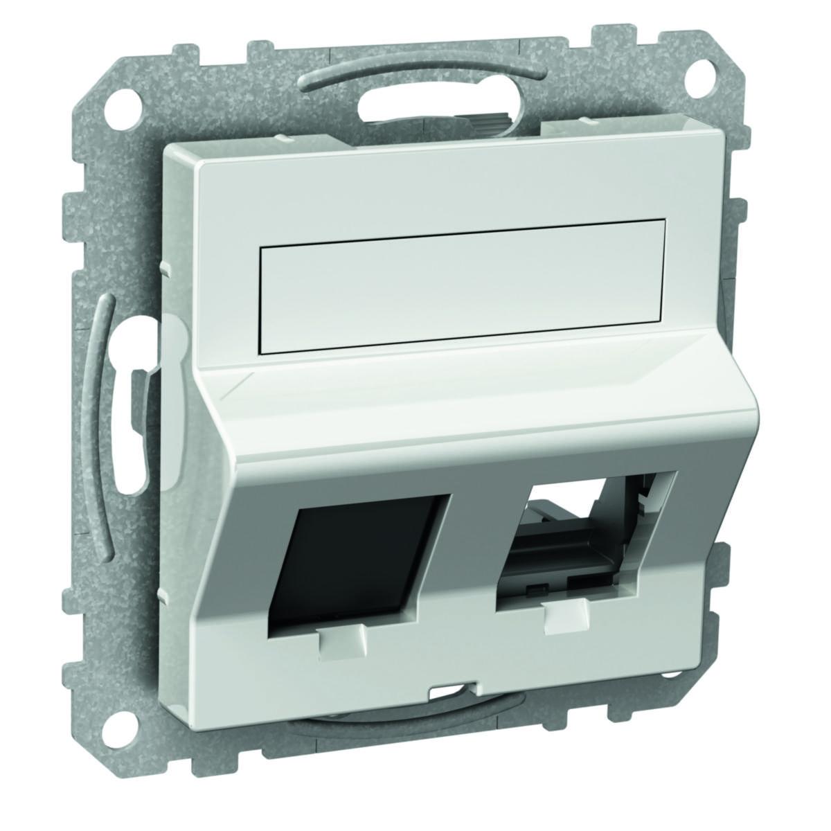 Centrumplatta Universal för S-One och Keystone jack/adaptrar - C-PL EXXACT ACT-KEYS 2X VI VIT WDE002420