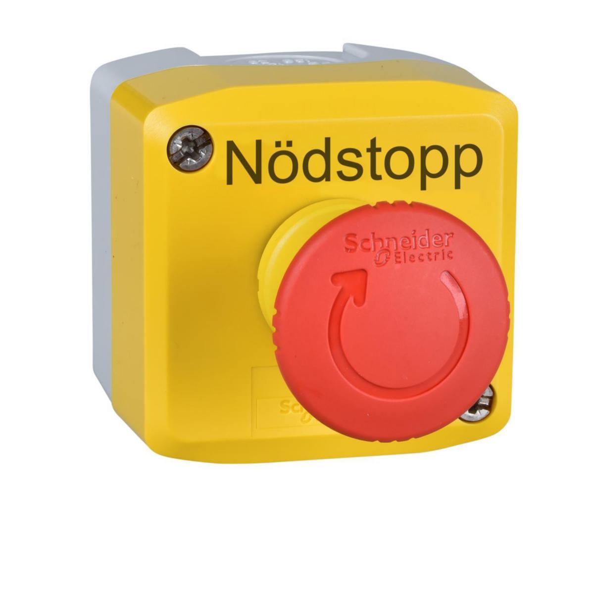 Tryckknappslåda komplett med nödstoppsfunktion. - TRYCKKN.LÅDA XAL-K178FH49 