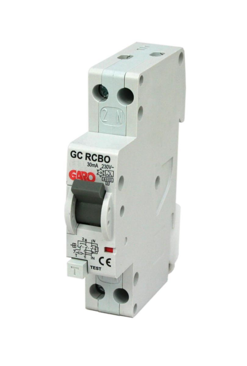 Personskyddsautomat C-Karaktäristik 2-polig, 1 modul, 6kA - PERSONSKYDDSBRYTARE C2P10A6KAU RCBO C2P 10A 6KA U GC