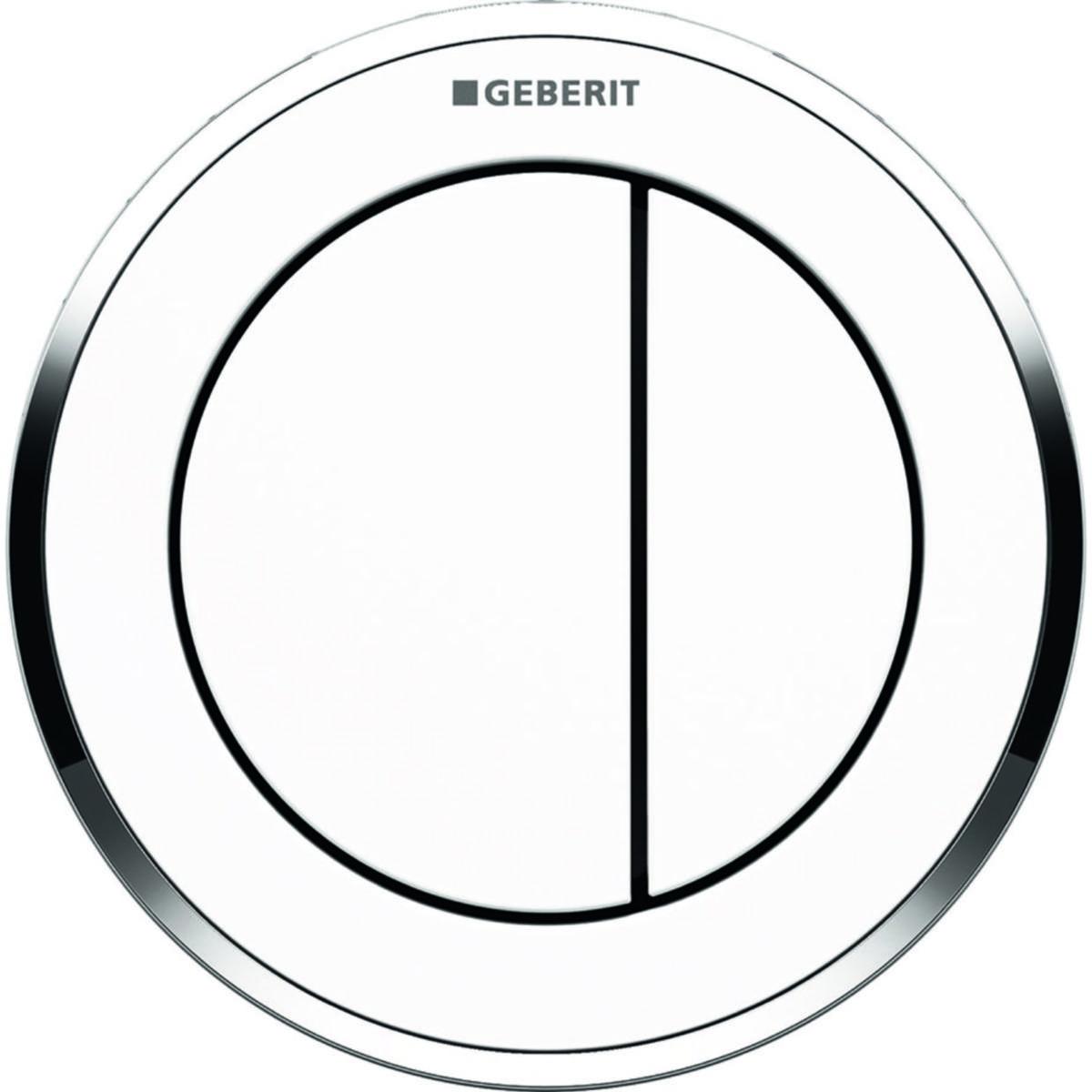 Spolknapp Omega10 Remote, Geberit - GEBERIT OMEGA10 DUBBEL (PLAST) SPOLKNAPP, PNEUM.VIT/BLANKFRK.