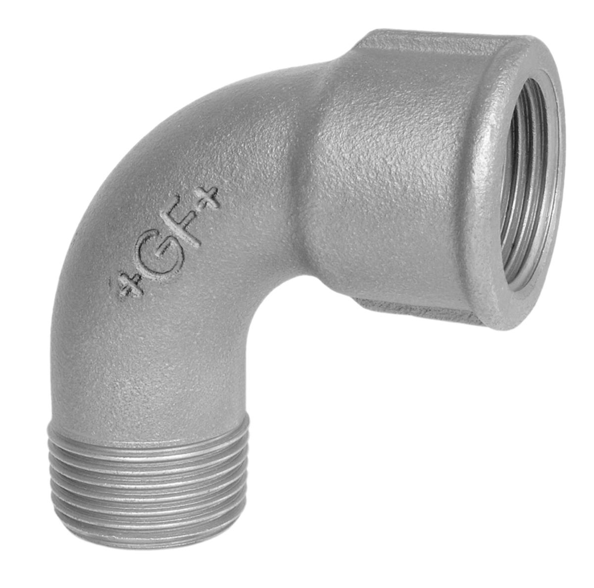 Böj 90° med 1 muff, kort, aducerad, varmförzinkad, kort båge, in- och utvändig gänga. Int nr 1A. - 20X90GR GALV AD BÖJ 1 MUFF 1A KORT BÅGE EN10242/A2