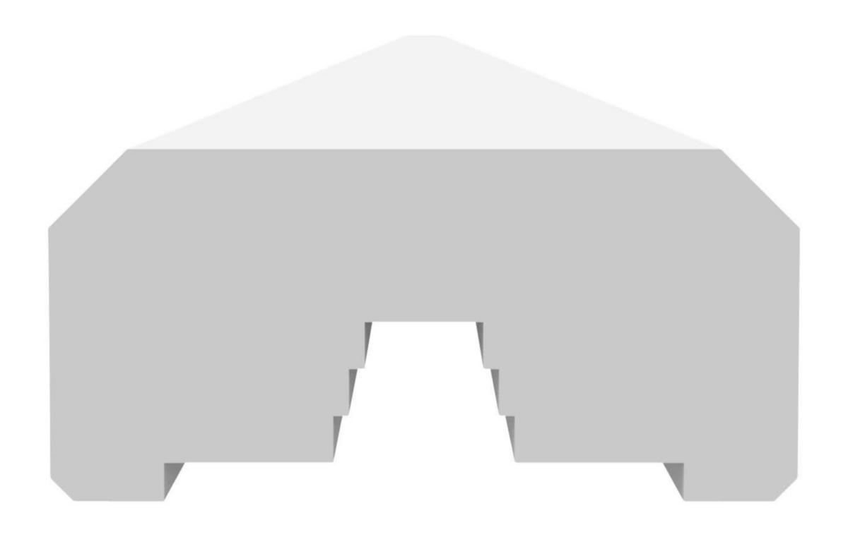 Över/underliggare, avfasad, Arnö - ÖVER/UNDERLIGGARE AVFASAD ARNÖ VIT GRUNDM 2400X95X45 MM JABO