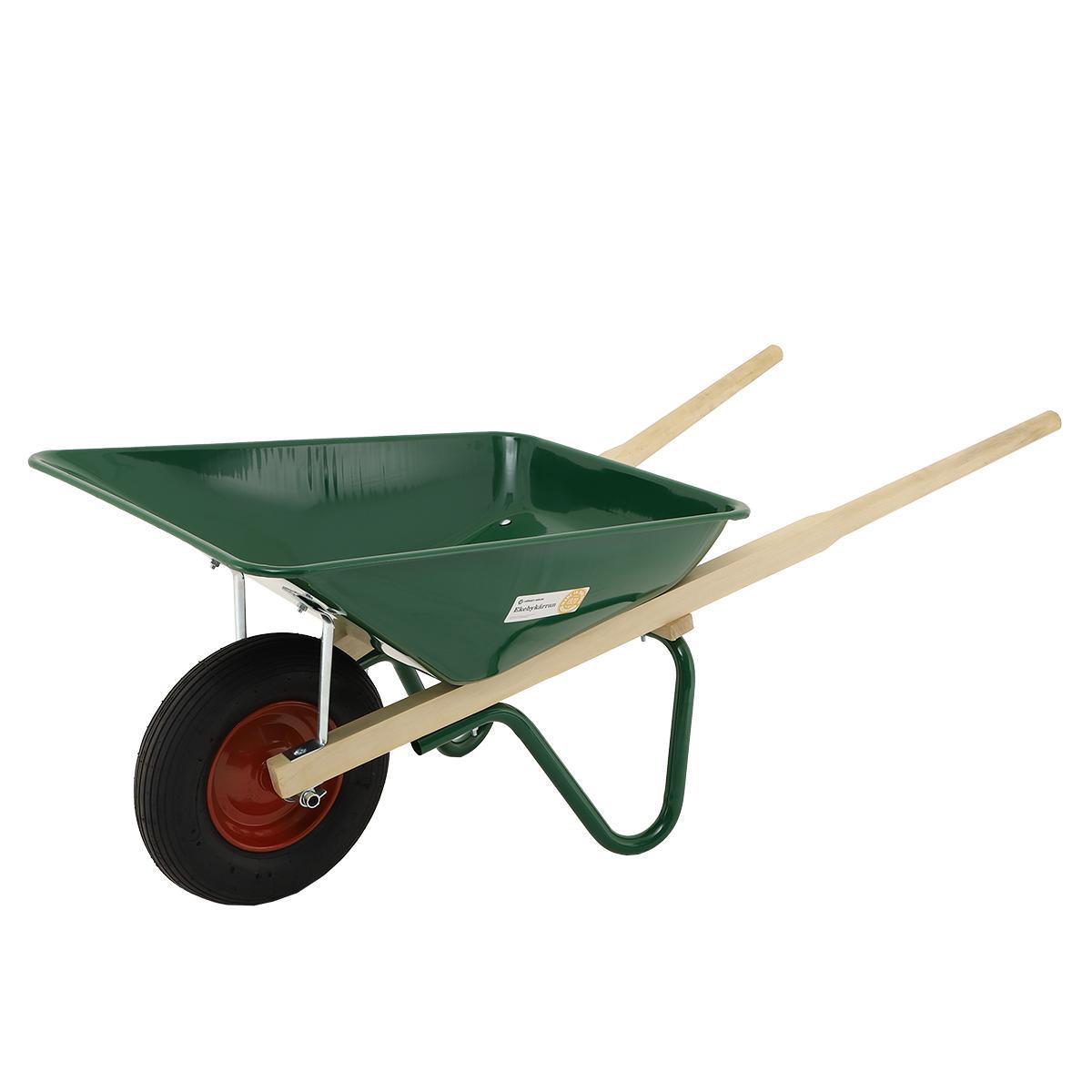 Skottkärra med gummihjul, Ekeby - SKOTTKÄRRA EKEBY HÖRBY LUFTGUMMIHJUL GRÖN 90L