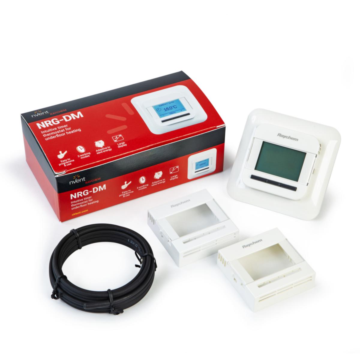 Golvvärmetermostat elektronisk - GOLVVÄRMETERMOSTAT ELEKTR. R-NRG-DM, 2-POLIG, 1.8" SKÄRM