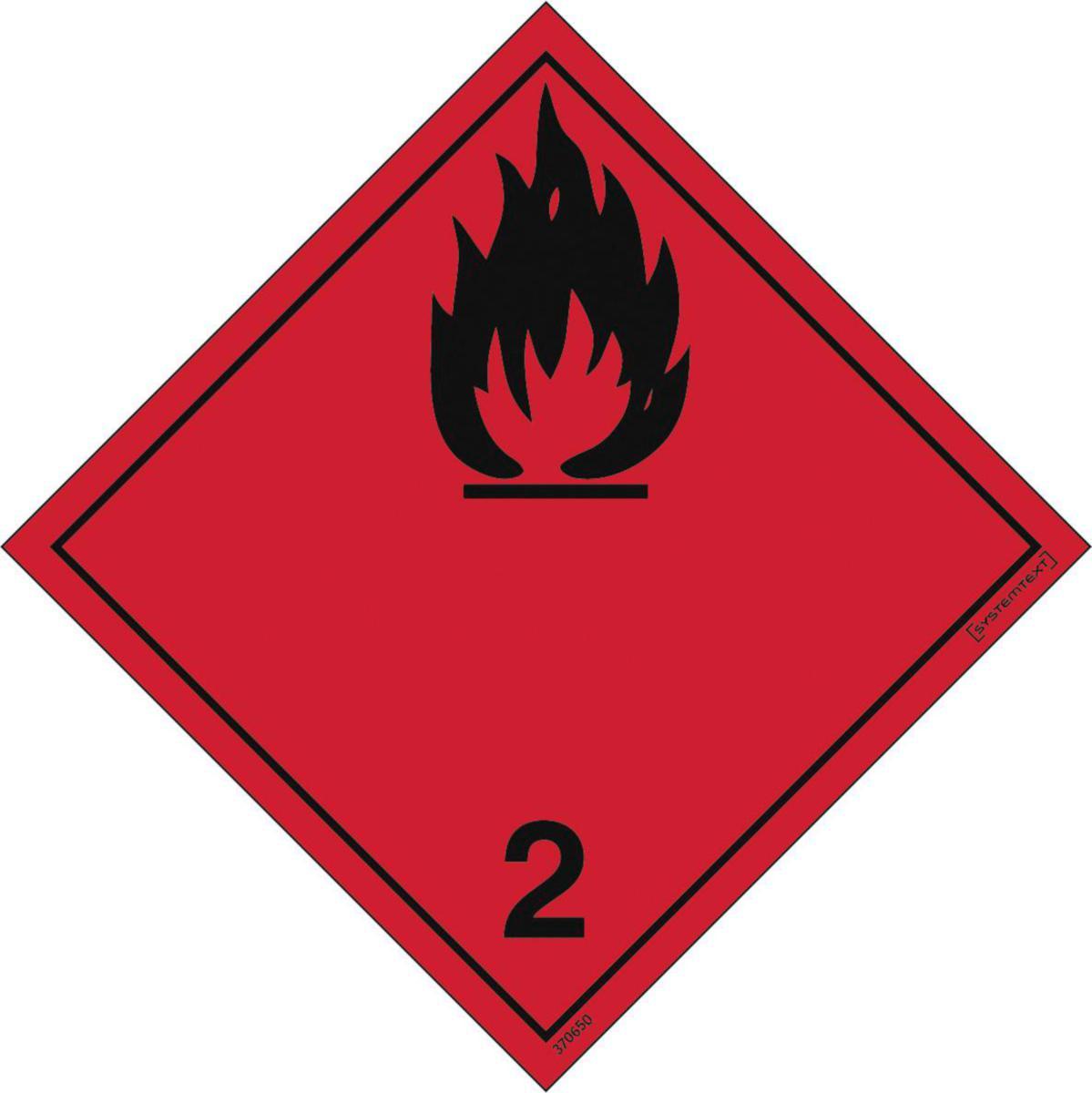 Skylt ADR - SKYLT ADR "BRANDFARLIG GAS NR 2.1 100 X 100 MM DEKAL
