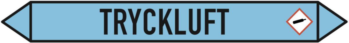 Rörmärkning, text tryckluft, ark - RÖRMÄRKNING TRYCKLUFT DEKAL F30 SJÄLVHÄFTANDE 80MMX9MM
