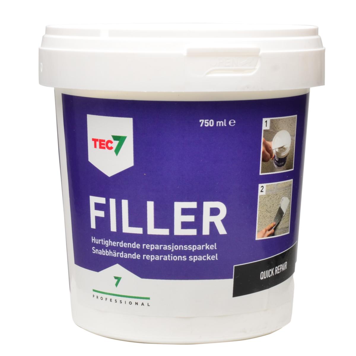 Lättspackel, Tec7 FILLER - LÄTTSPACKEL FILLER TEC7 BURK SNABBHÄRDANDE 750ML