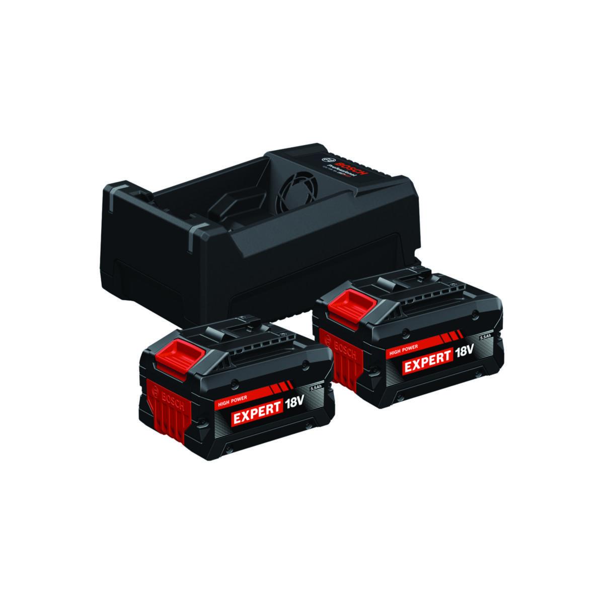 Batteripaket Bosch 2x EXBA18V-55 + GAL12V/18V-80 - BATTERIPAKET BOSCH EXBA18V-55 EXPERT 18V 2X5,5AH