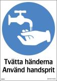 Påbudsskyltar, handhygien