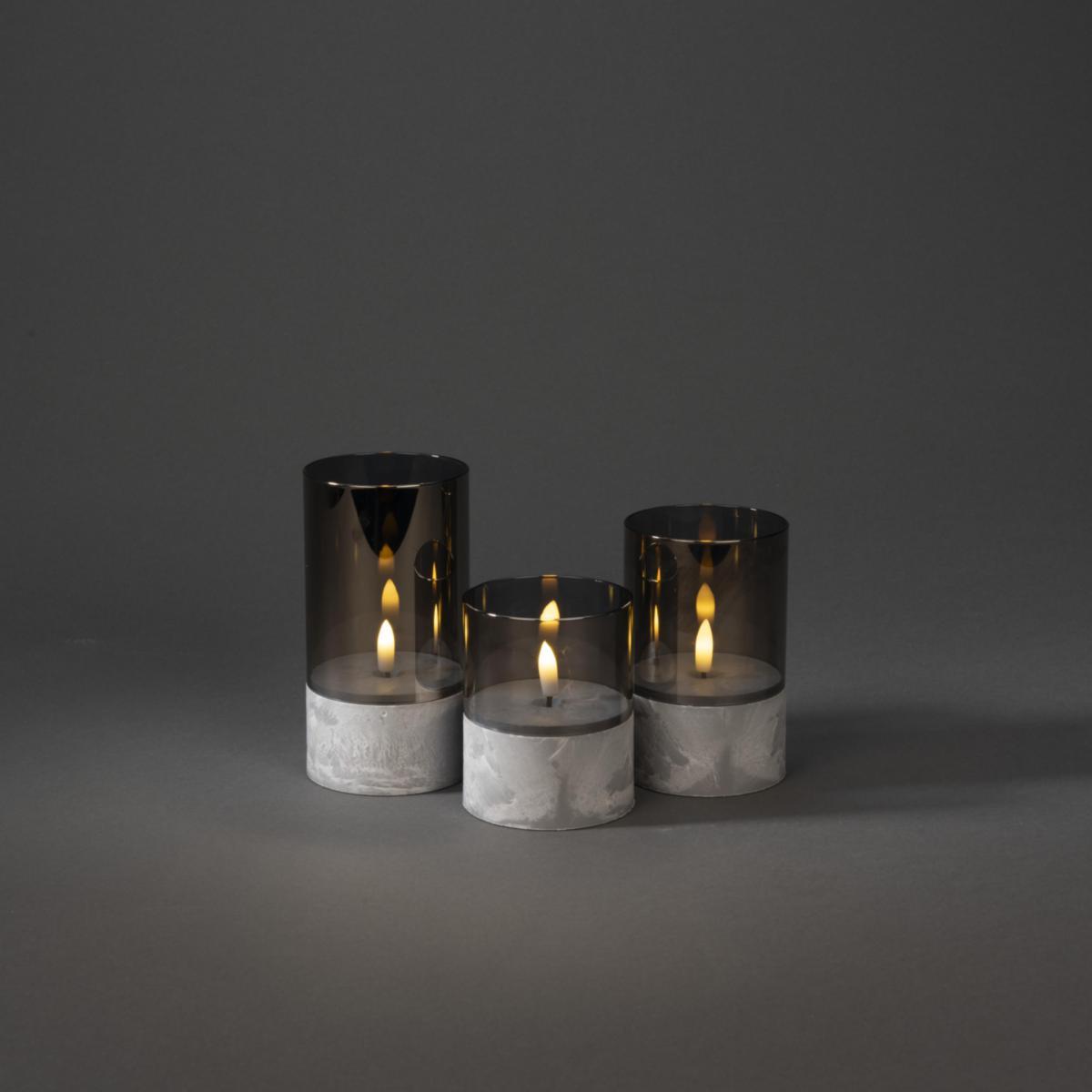 Ljuslykta - LJUS MED GLASDEKORATION LED