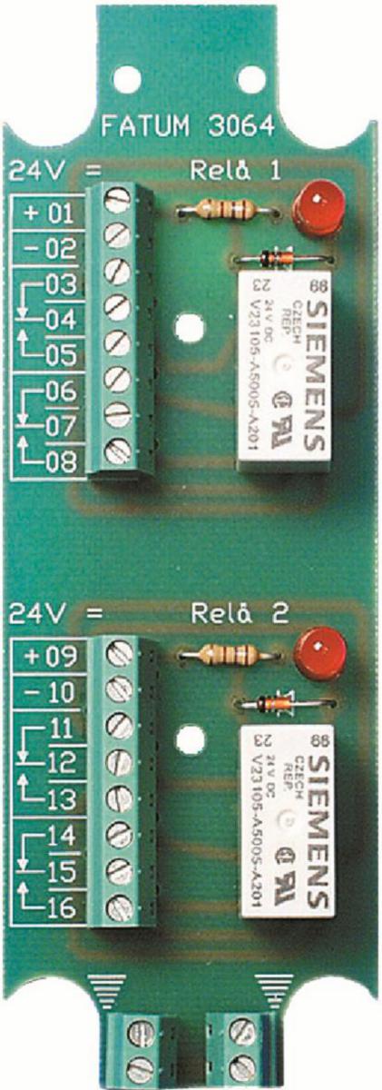 Reläplint 24VDC, 2 relä - RELÄPLINT 24 VDC 2 RELÄ SKRUV Fatum Modul