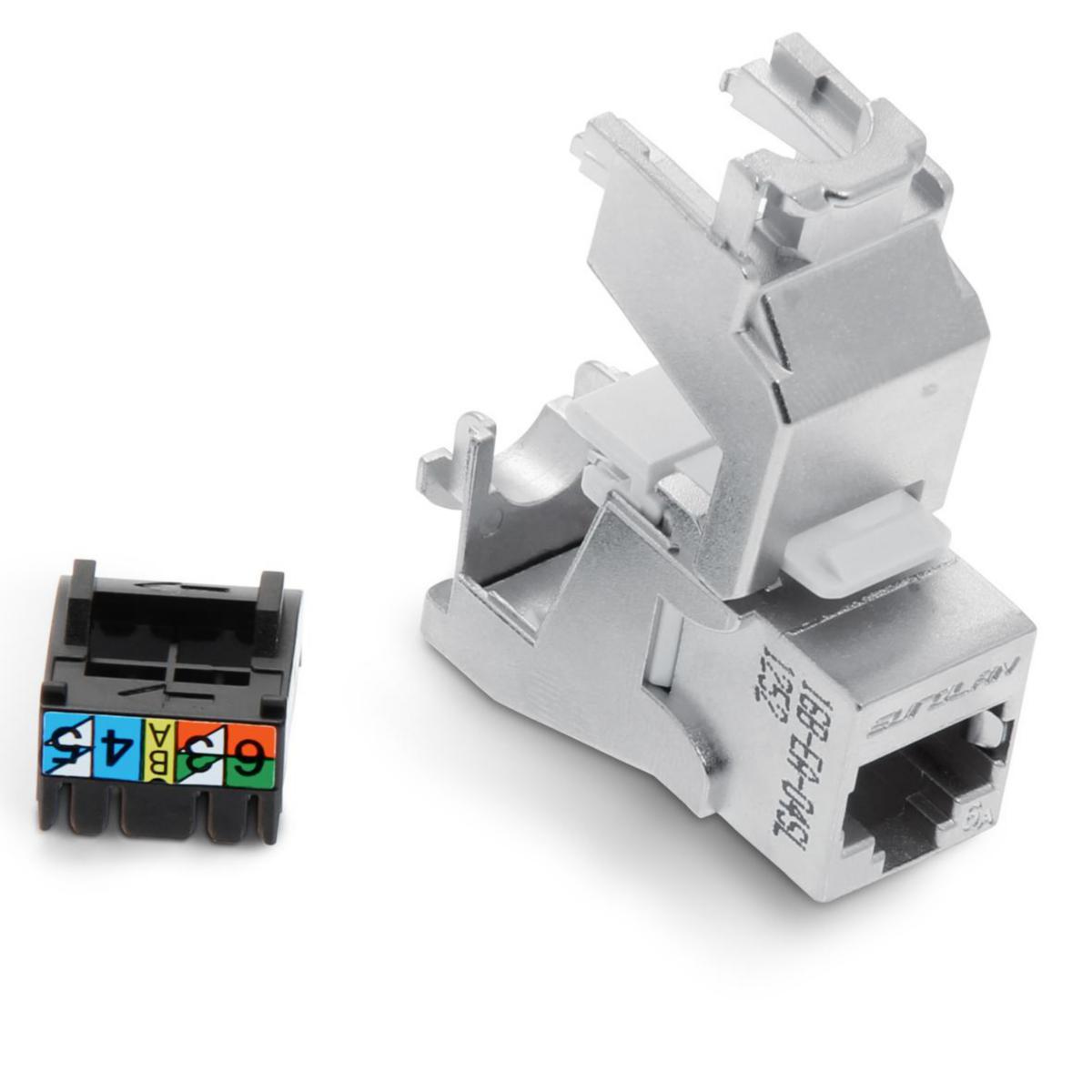 Keystoneuttag Cat6A STP - JACK C6A STP TOOLESS KEYSTONE 16B-EA-04SL