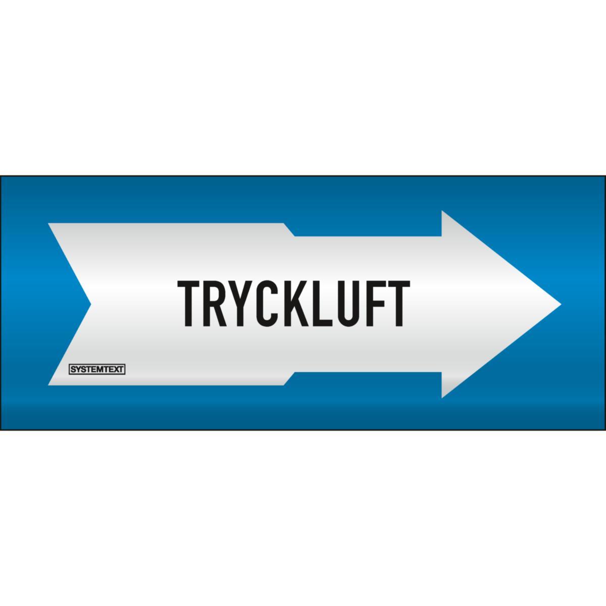 Rörmärkning / Tryckluft Systemtext - RÖRMÄRKNING TRYCKLUFT DEKAL 160MMX18MM F15 SJÄLVHÄFTANDE