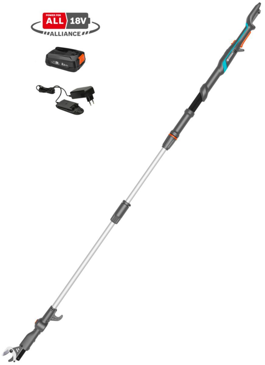 Teleskopisk stångsax Gardena batteridriven - STÅNGSAX GARDENA 250 BATTERIDRIVEN TELESKOPISK