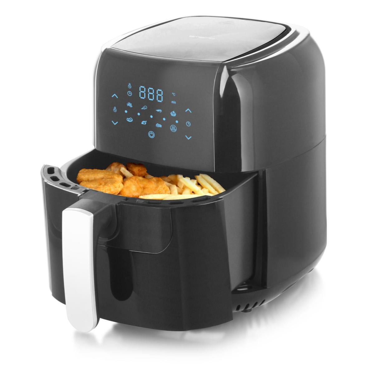 Varmluftsfritös, 5.5 l, XXL - LUFTFRITÖS 5,5 L 1400 W SVART EMERIO