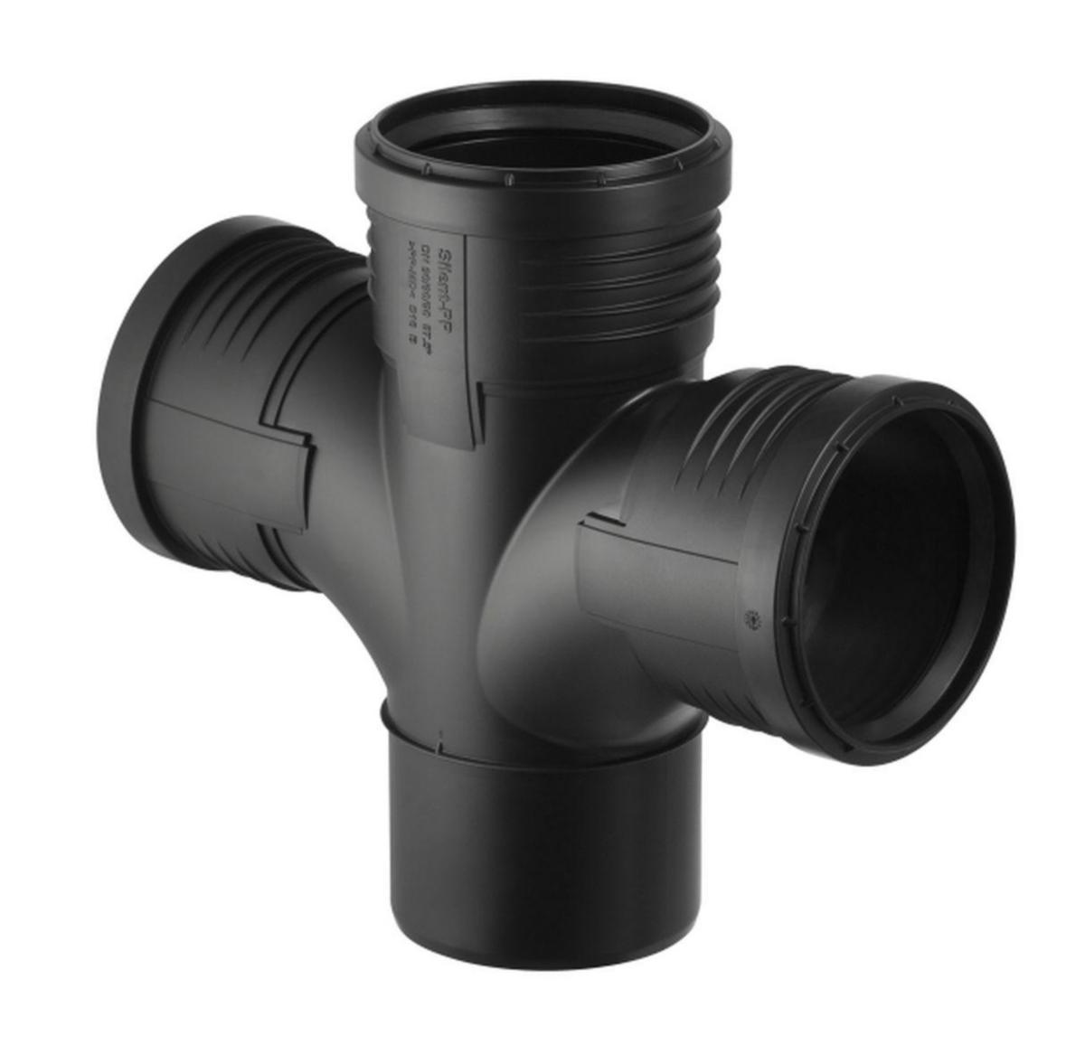 Korsgrenrör med två muffar 87,5° Silent PP, Geberit - D-FÖRGRENING 87.5°110X110MM SILENT PP. GEBERIT