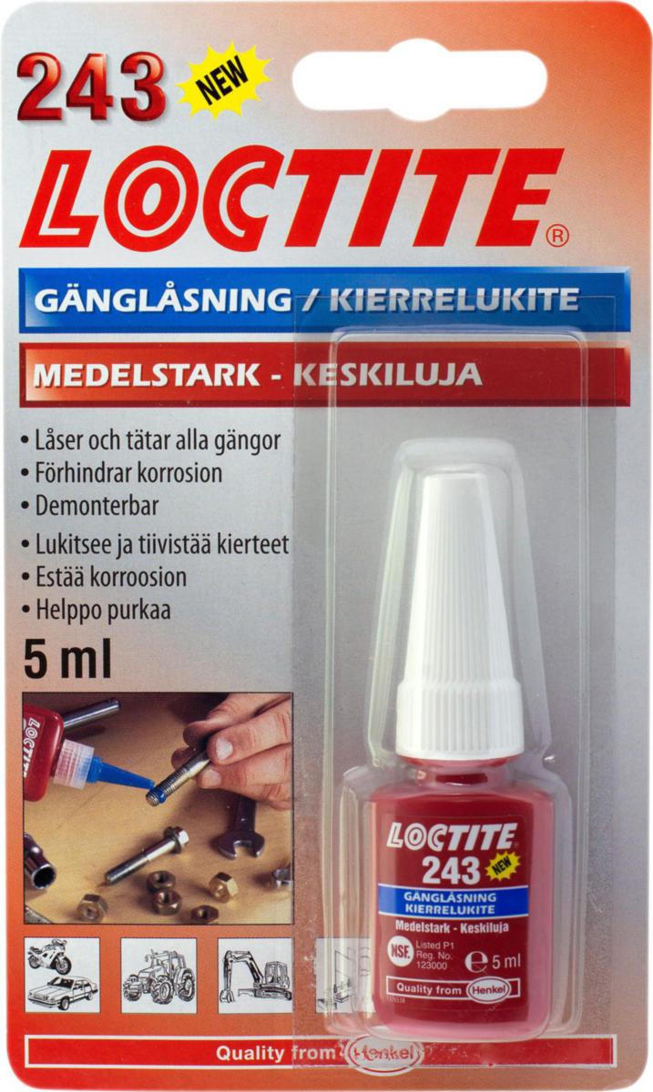 Gänglåsning Loctite® 243 - GÄNGSÄKRING LOCTITE 243 5ML NSF