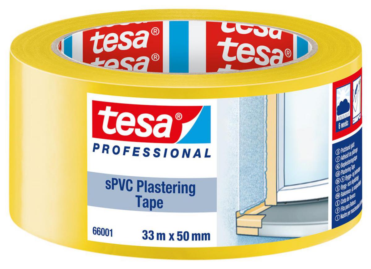 Byggtejp Tesa 66001 - BYGGTEJP PVC TESA 66001 33MX50MM GUL