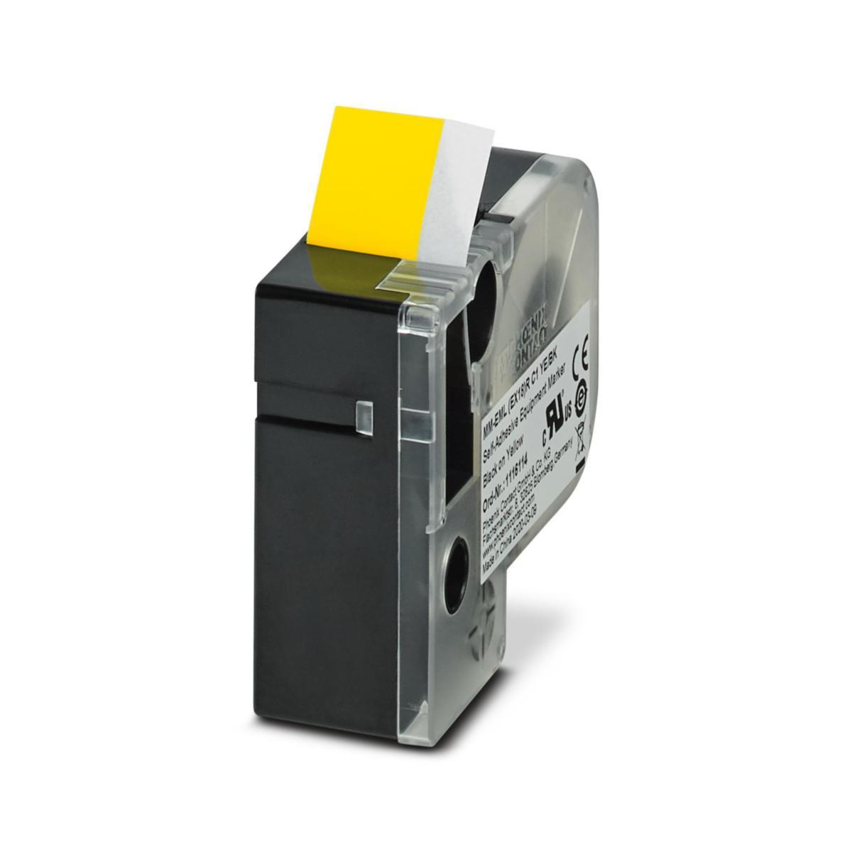 Kassetter för Thermomark Go Polyester - POLYESTERETIKETT GU/SV HÖJD 18 MM-EML(EX18)RC1YE/BK