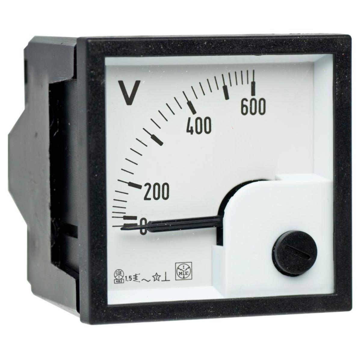Analog voltmeter 0-600V för direktmätning RQ - VOLTMETER AC PANEL RQ48E 600V
