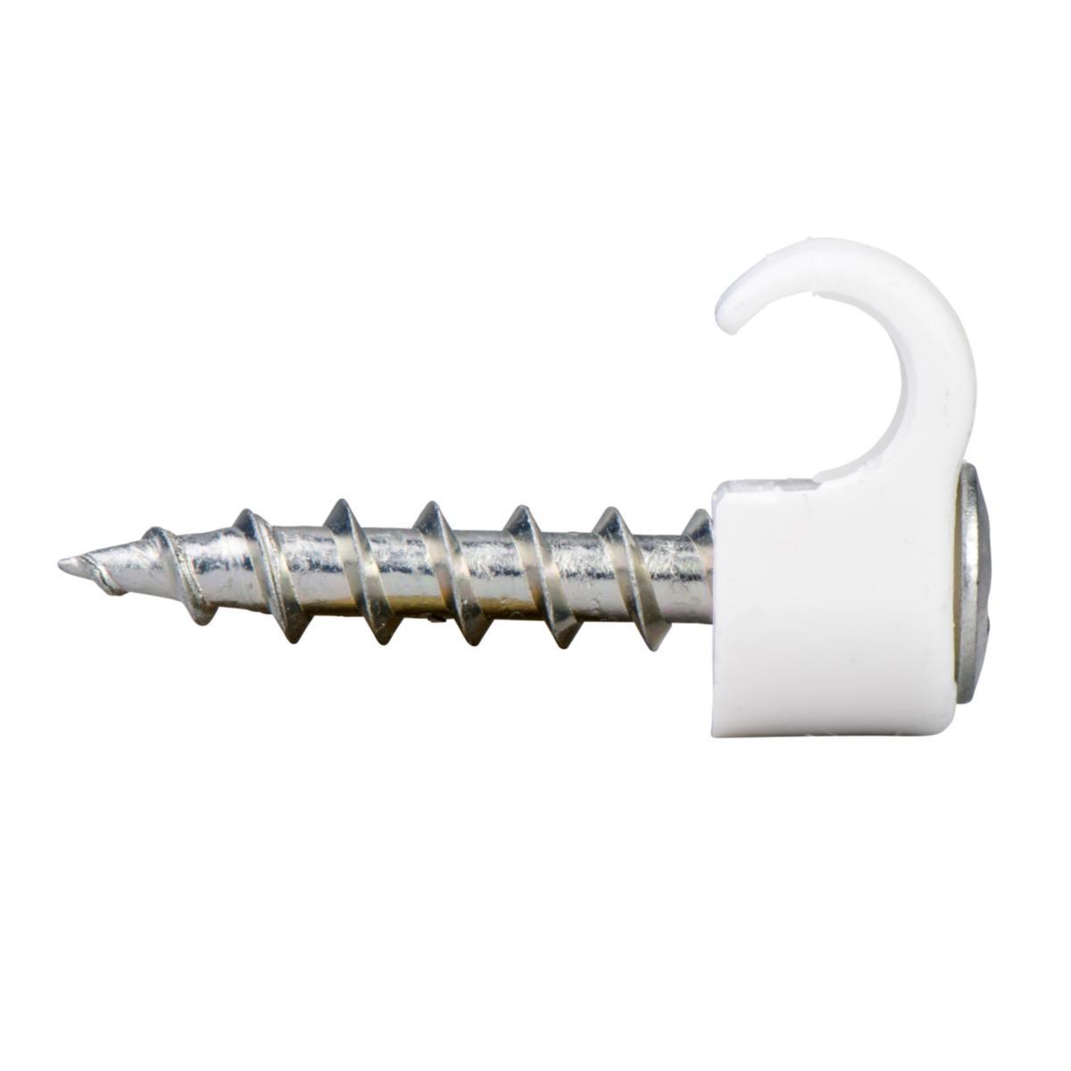 Ledningshållare TCS med skruv, rund, i kartong - SKRUVCLIPS 14-18 VIT KARTONG SKRUVLÄNGD 38MM 100ST KART
