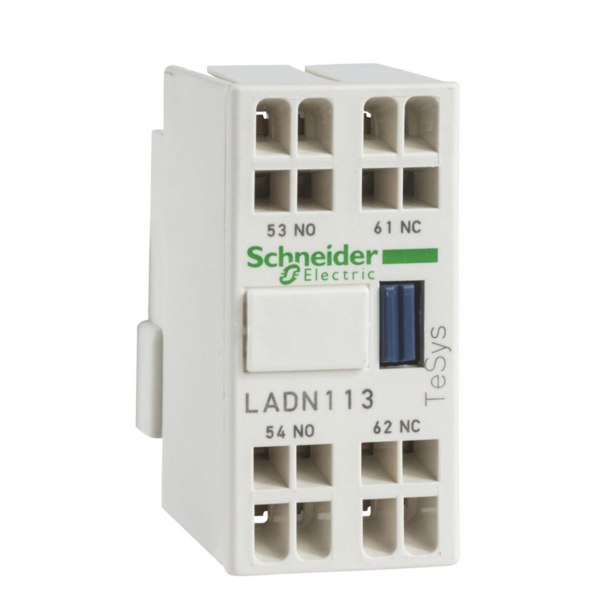 Hjälpkontaktblock LADN frontmonterat med bladfjäderanslutning - HJÄLPKONTAKTBL. 1SL+1BR LADN113
