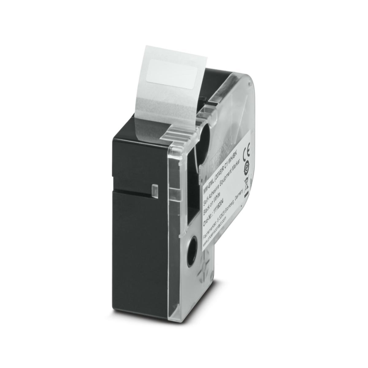 Kassetter för Thermomark Go Polyester - POLYESTERETIKETT VIT/SV 20X8 MM-EML(20X8)RC1WH/BK
